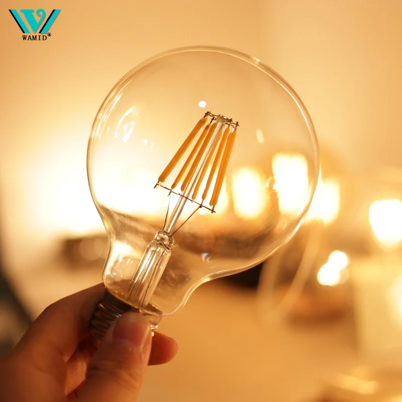Bombiilas Retro Edison filamento bombilla LED E27 AC 220V 240V G80 G95 G125 globo bombilla de cristal 2W 4W 6W 8W lámpara LED Lampara