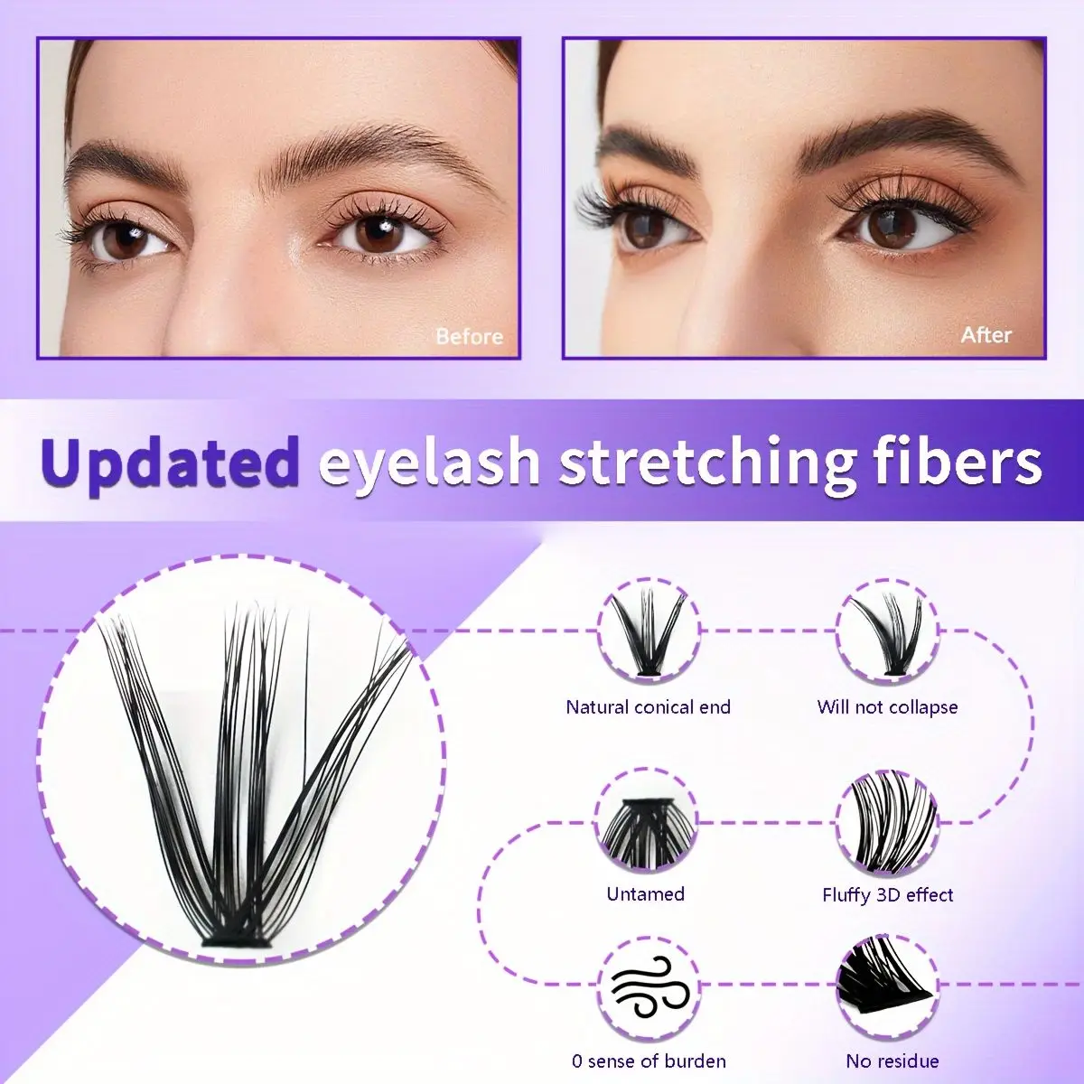 Feather-Light Natural Cluster Lashes Kit – Effortless Daily Glam in Seconds! All-in-One Tool Set for Foolproof Fluttery Looks