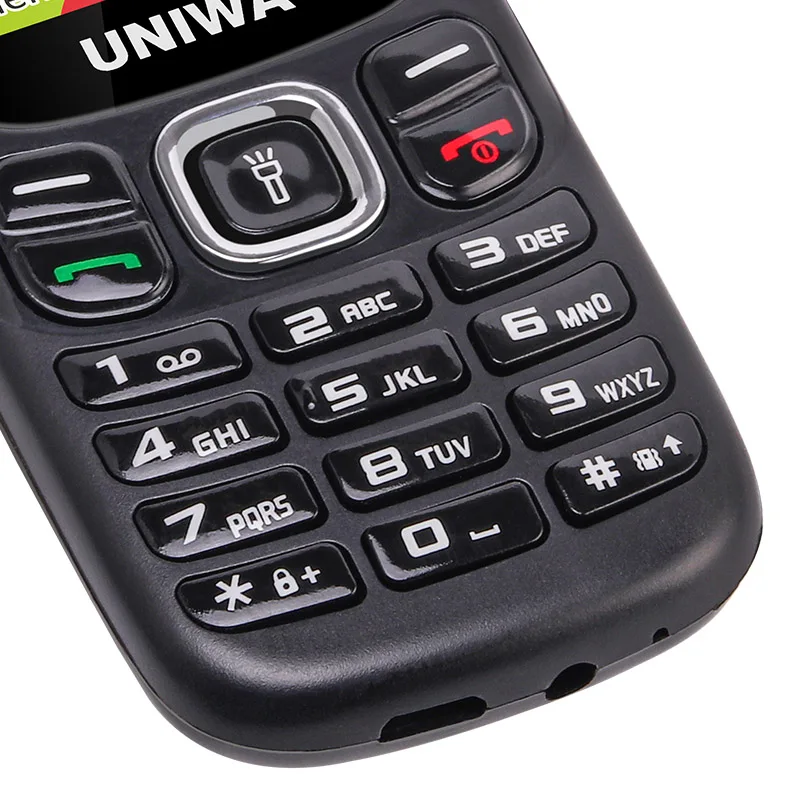 Low Price UNIWA E1803 2G GSM Feature Phone 1.77" Dual SIM Senior Elder Cellphone Push-button Wireless Radio Flashlight Telephone