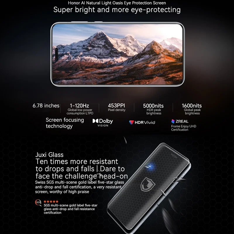 【Marque +】 Première mondiale Version mondiale HONOR Magic7 Pro 5G Smartphone Magic 7 Pro Snapdragon 8 Elite Écran OLED 120 Hz