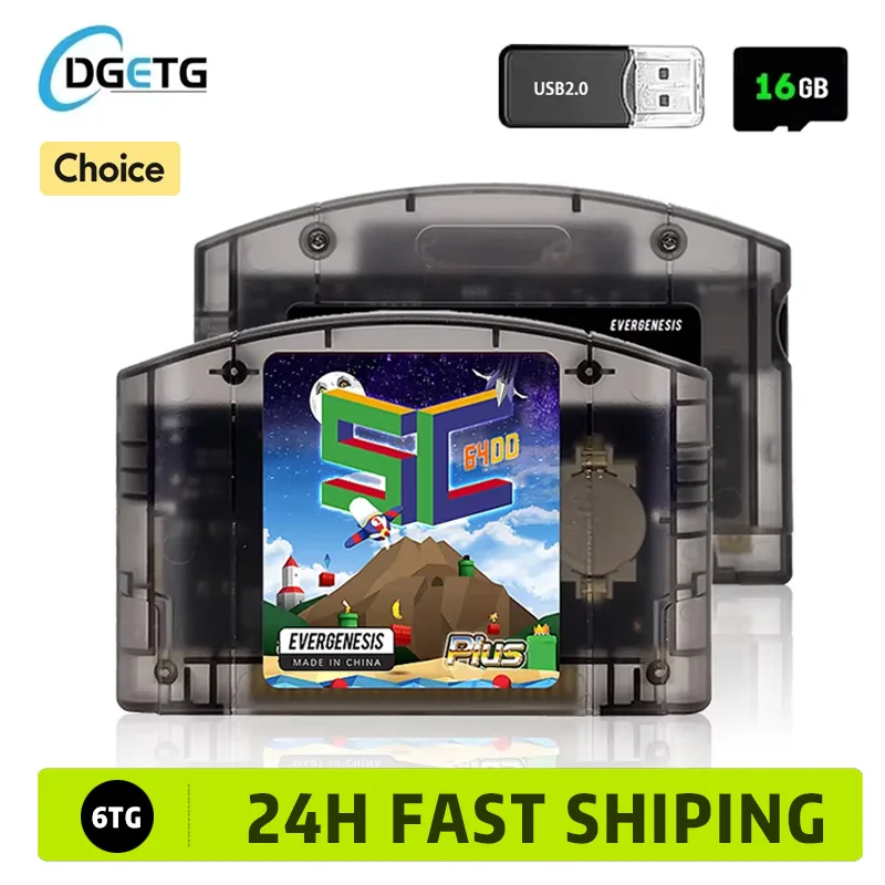 EVERGENESIS SC64 Open Source N64 Cartuccia di gioco 800 in 1 per Nintendo 64 Scheda di gioco gratuita Compatibilità scheda da 16 GB Supporto 64DD