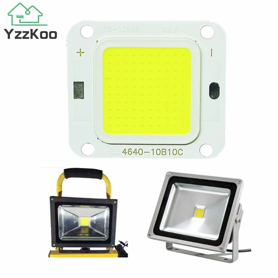 YzzKoo LED COB Chip 10W 20W 40W Superpotencia 50W 60W 70W para reflector DIY bombillas diodo LED fuente de lámpara de luz de techo