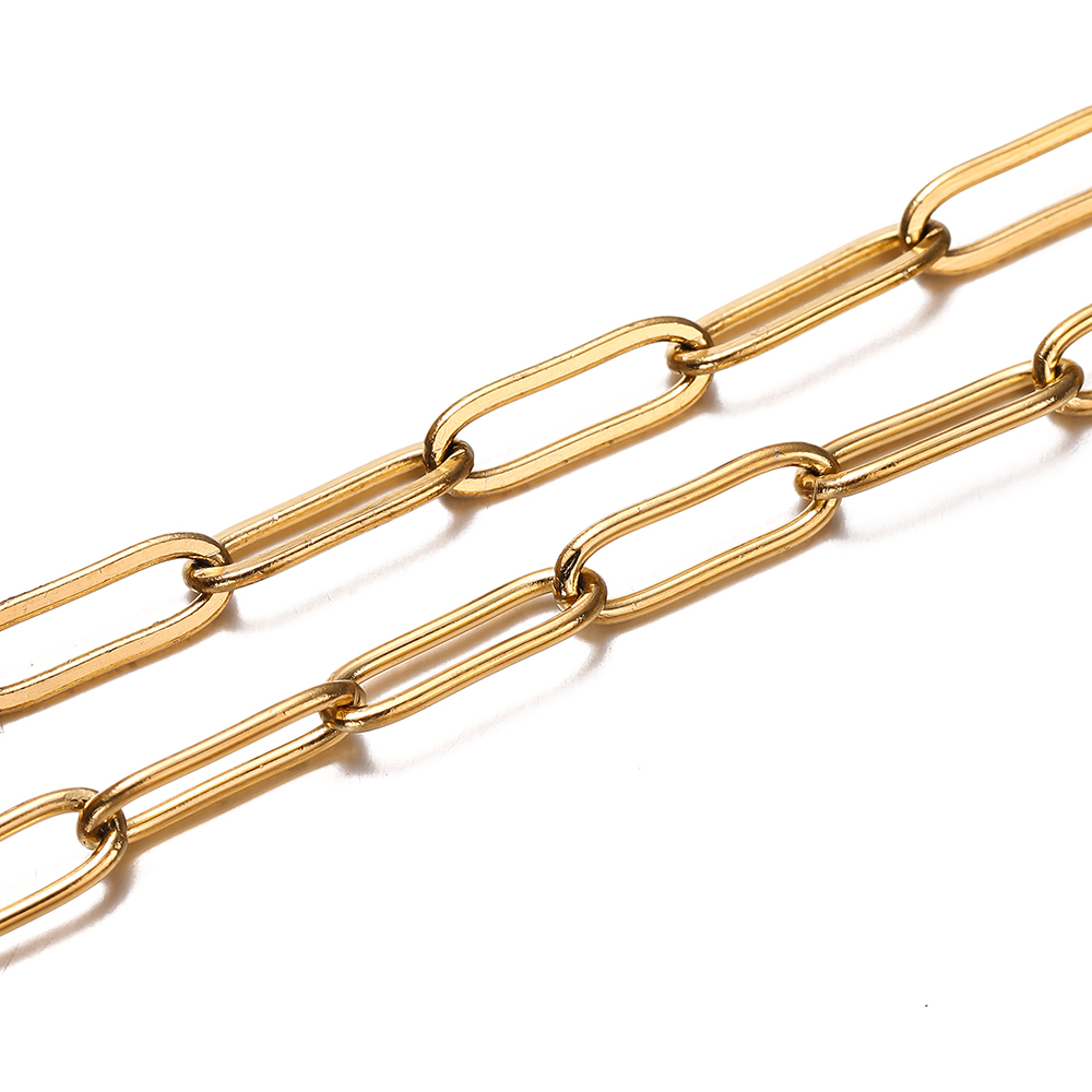 1M 3/4mm łańcuszek ze stali nierdzewnej bez blaknięcia kabel złote łańcuszki na naszyjnik bransoletka na kostkę DIY komponenty do wyrobu biżuterii hurtowo