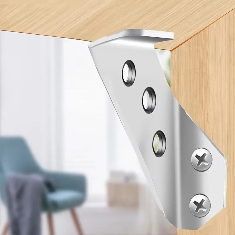 10/20 piezas código de ángulo de acero inoxidable engrosado 90 grados ángulo recto soporte fijo conectores de muebles