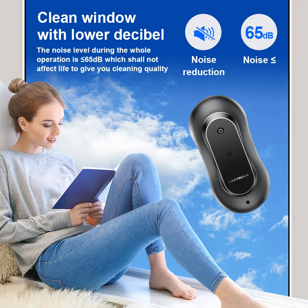 (CodePromo:AEWD55)Roboter-Fensterreiniger Liectroux YW810, Doppel-Wassersprühdüsen,Roboter-Staubsauger für Fenster, Intelligenter Speicher, Hohe Vakuumsaugkraft, Heim-Wand-Glasreinigungsroboter,APP und Fernbedienung