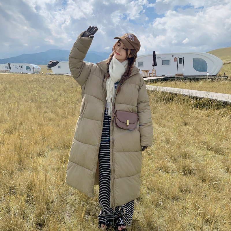 Nueva colcha grande de invierno para mujer, ropa de algodón, abrigo largo Parker, chaqueta acolchada en frío para mujer, abrigo grueso y cálido de algodón para mujer