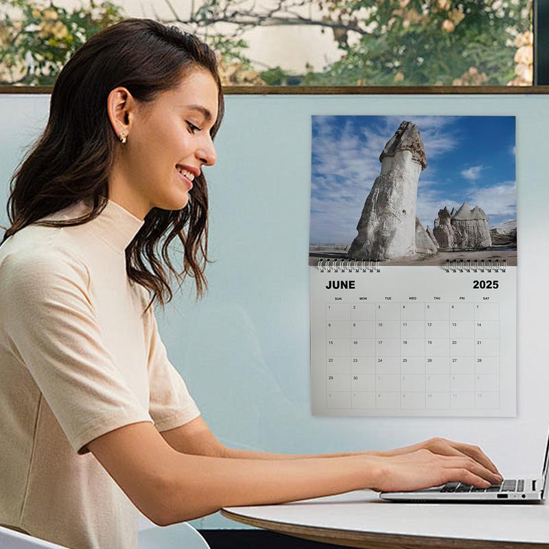 自然コックカレンダー 2025 マンスリーライティングプランナー マンスリープランニングウォールカレンダー 2025 マンスリーライティングプランナー スペースいたずら付き