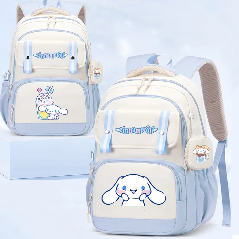 Mochila Cinnamoroll, Mochila para niños y niñas, Mochila para adolescentes y niños, Mochila escolar, Mochila con monedero