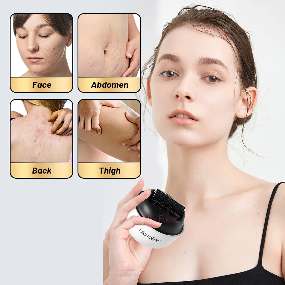 Hallo Gesicht Derma roller 1200 Pin Mikron adel Bio Roller G4 Haarwuchs Körper Dehnung streifen Entfernung Hautpflege mit separater Abdeckung