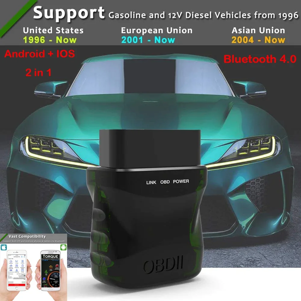 Lector de códigos de Error de coche V1.5 ELM327 Bluetooth para IOS/Android PC 3 en 1 elm327, herramientas de diagnóstico de código OBDII de coche, nuevo