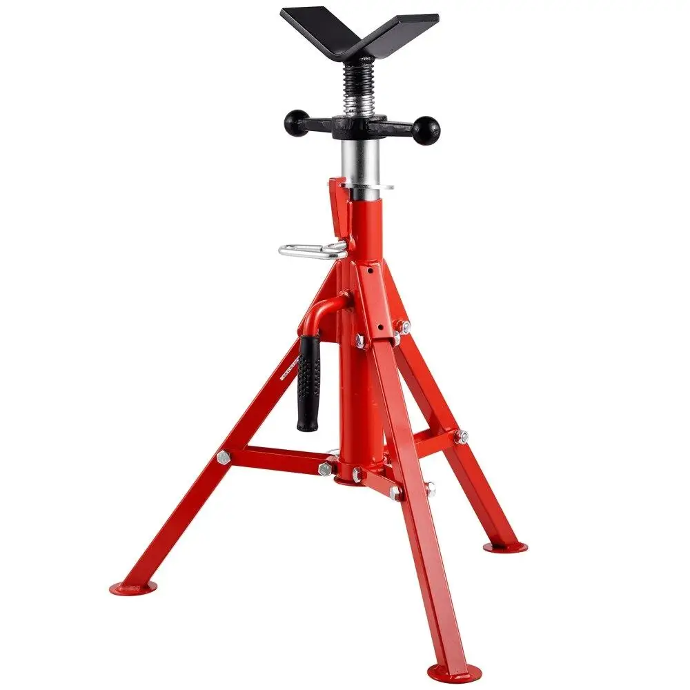 Verstellbare Rohrstütze aus Kohlenstoffstahl, V-Kopf, maximale Belastung 1134 kg, Höhe 61 bis 107 cm, klappbare Beine für einfachen Transport, ideal für Gewinde