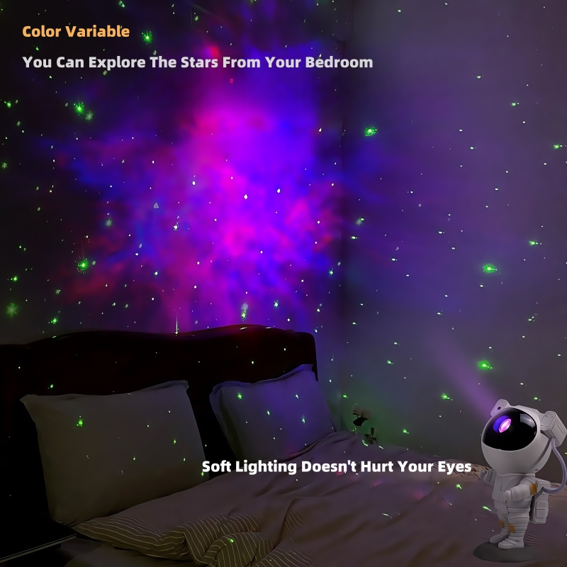 Astronaut Night Light Starry Projection Cosmic Atmosphere Children's Gift Room Decoration Remote Control USB Type-C Rechargeable