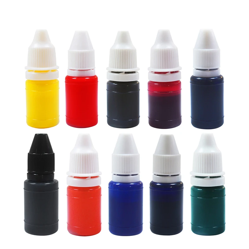 10ml Refill Ink Pratical For Self Inking Flash Rubber Stamp Gift Refilling Inks Whiteboard Marker Pen 10 Colors