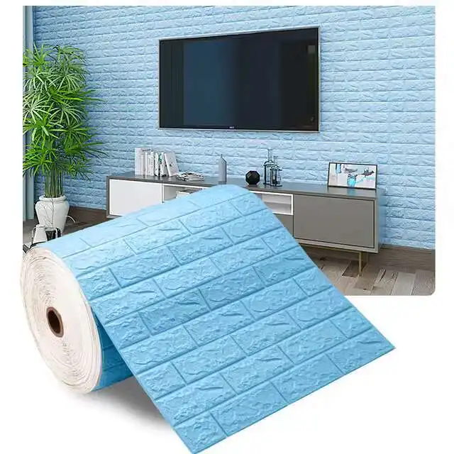 3D Soft Foam Brick Wallpaper Sticker Roll, DIY auto-adesivo, sala de estar, casa, cozinha, banheiro, papel de parede decorativo, 70cm x 2m