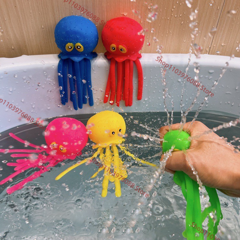 Oktopus-Badespielzeug – wasserabsorbierendes, sensorisches Spielzeug zum Stressabbau, Sommerbecken und Babybadewanne, Spielen für Kinder und Kleinkinder