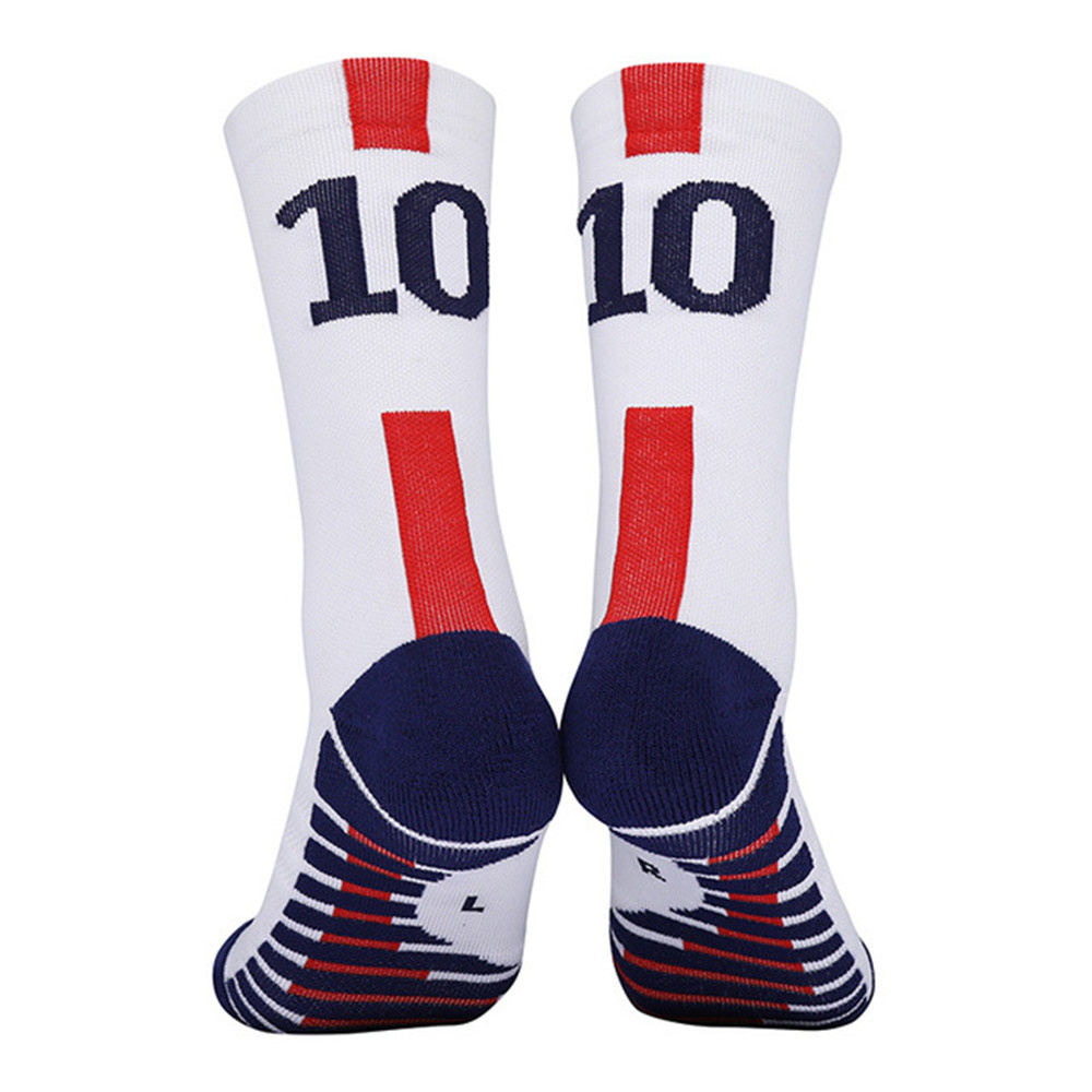 Amarillo Número 10 # 7 # Calcetines de fútbol para niños Calcetines cortos deportivos de fútbol para hombres azules Correr al aire libre Secado rápido Transpirable Antideslizante
