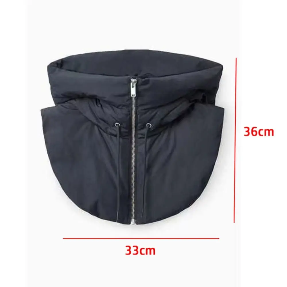 ฤดูหนาว Ultralight ลง Hooded หมวก Drawstring ซิปผ้าพันคอ Balaclava หมวกที่ถอดออกได้คอเต่าปลอม Unisex