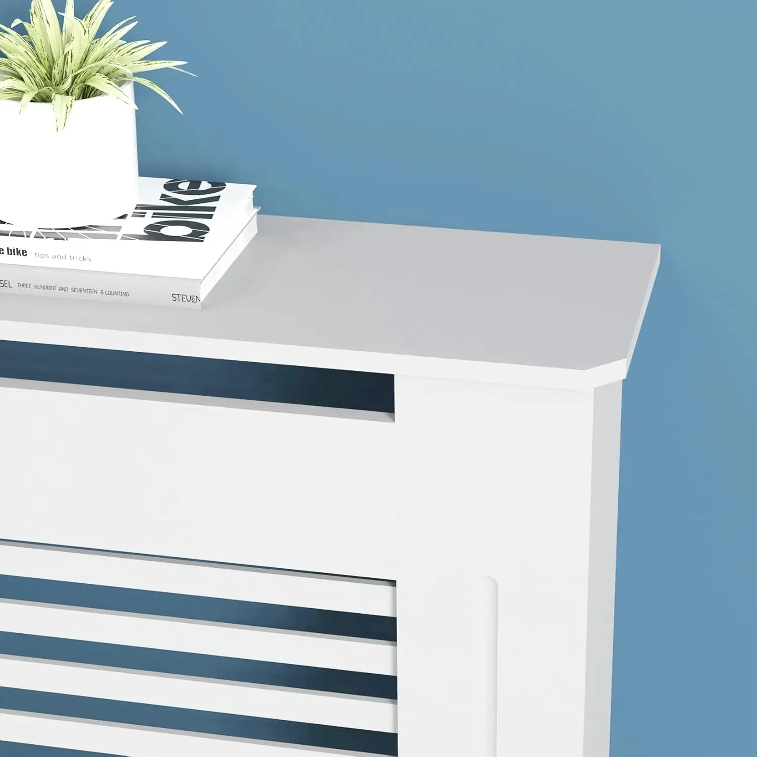 Copertura per radiatore in legno Scaffale per radiatore alto moderno Coperture per riscaldatore di grandi dimensioni Doghe orizzontali