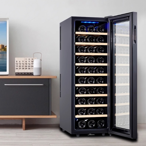 Red Wine Cabinet Thermostatic Cabinet Home Smart Small Tea Refrigerator Moisturizing Cabinet Red