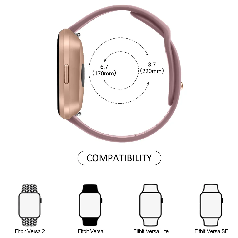 Correa de silicona para reloj Fitbit Versa 2/Versa 3/Versa 4, pulsera deportiva para Fitbit Versa Lite/Sense/Sense2