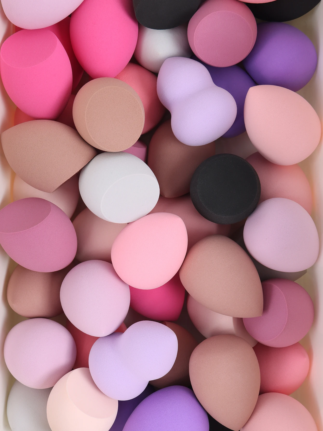 Spugna di bellezza di medie dimensioni 6/12/24/36/60 pezzi, colore e forma casuali, spugna di bellezza per miscelazione fondotinta, liquido, crema e polvere