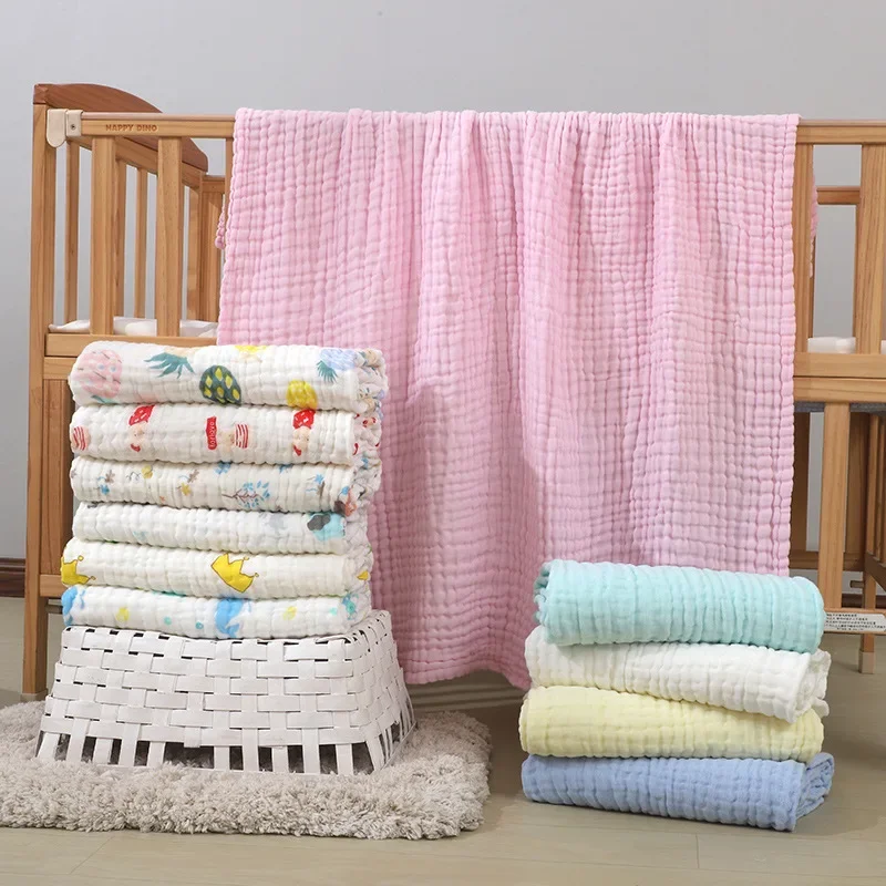 모슬린 사각형 기저귀 모슬린 Swaddle 대나무 아기 담요 신생아 아기 Swaddle Wrap 아기 담요 신생아 면화 Manta Bebe