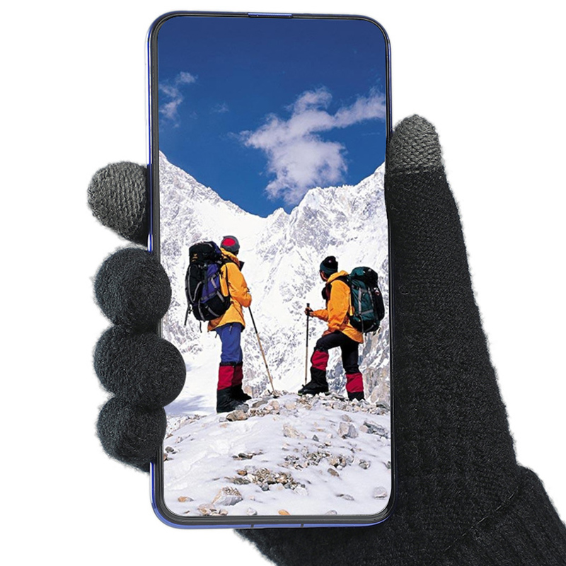 成人男性女性冬ウール暖かいニット手袋携帯電話タッチスクリーンニット手袋フルフィンガー Guantes 女性かぎ針編み手袋