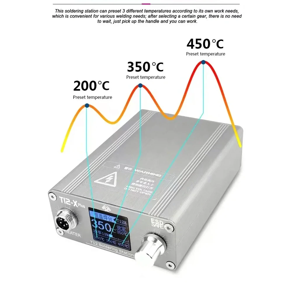 Estação de solda original oss t12, 75w, display digital, temperatura constante com pontas t12 para ferramentas de reparo de soldagem de precisão diy