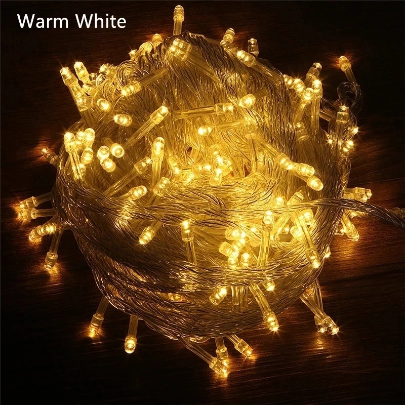 String Fairy Lights AC 220V EU Plug 10M 20M 30M 50M 100M LED Holiday Wedding Christmas Decoration Waterproof LED Garland
