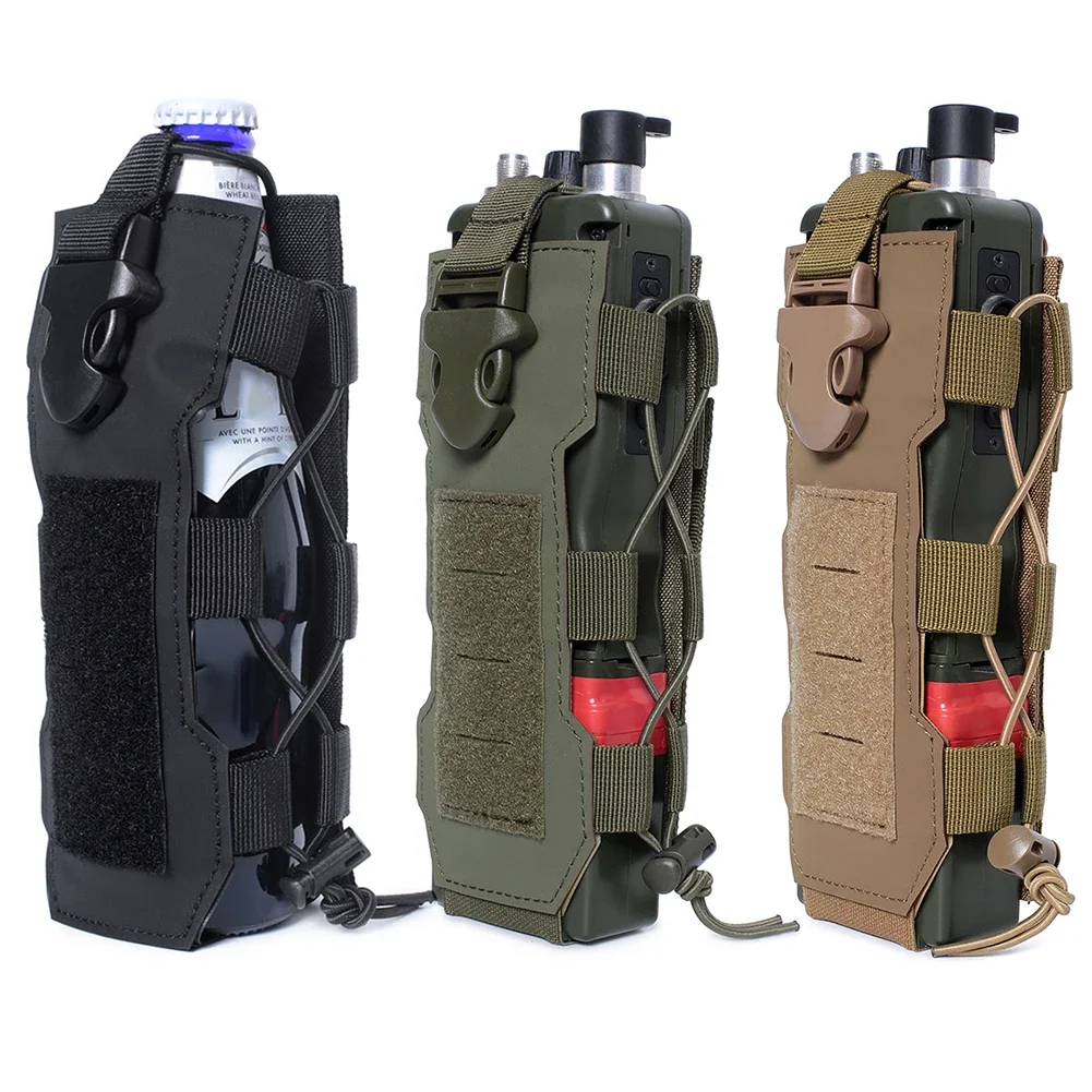 Bolsa para botella de agua Molle, funda para Radio, riñonera para deportes al aire libre, pesca, Camping, caza, senderismo, viaje, cantimplora, soporte para hervidor