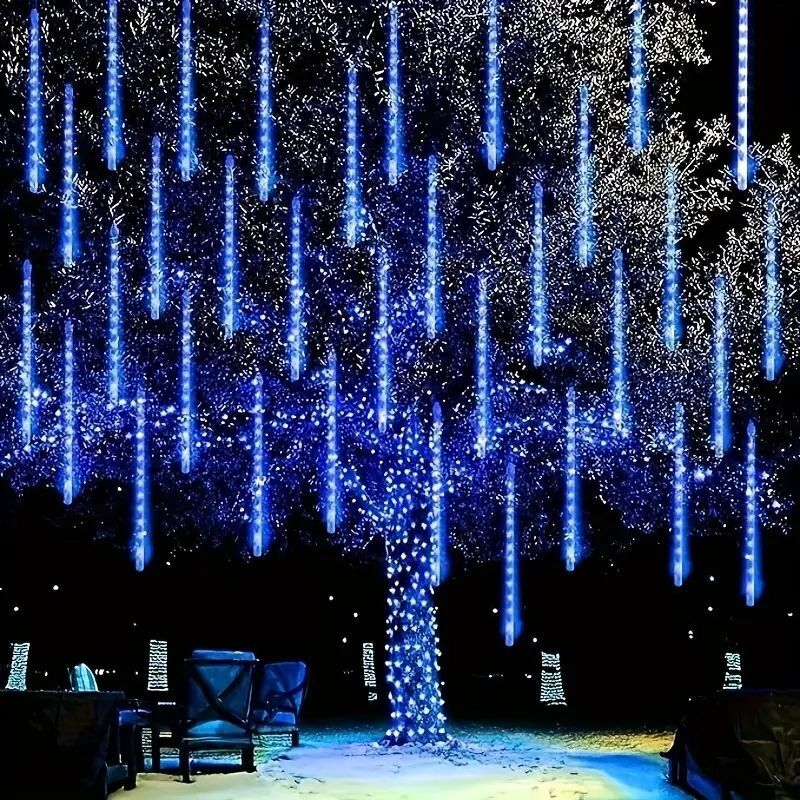 EU-Stecker führte Meteorsc hauer Regen lichter 8 Röhren fallen Regentropfen Lichterkette Licht für Weihnachts ferien Straße Party Terrasse Dekor