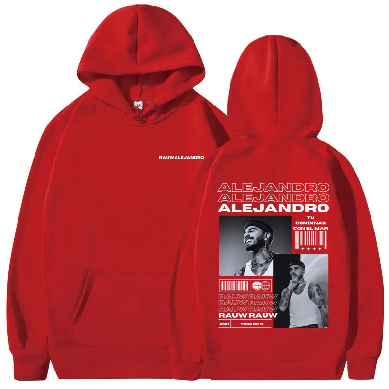가수 Rauw Alejandro Todo De Ti 앨범 인쇄 까마귀 남자 패션 빈티지 streetwear 남자 힙합 대형 스웨터 남성 후드