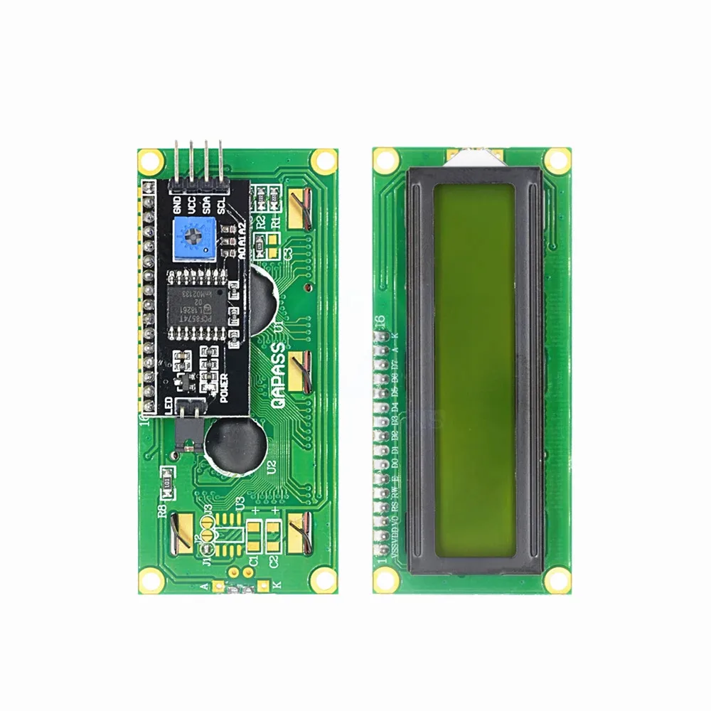 Lcd1602 1602 módulo lcd tela azul/verde 16x2 caracteres display lcd com módulo adaptador de interface serial iic i2c para arduino