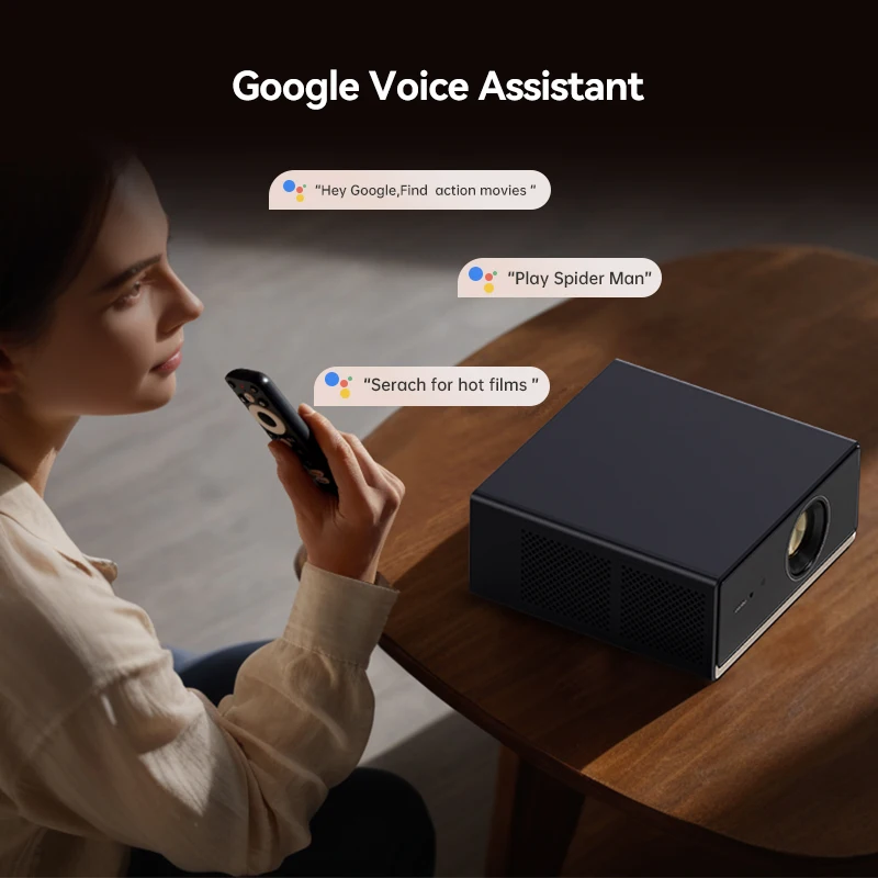 Proyector Wanbo X5 Pro Full HD 1080P Proyector compatible con 4K 1100 ANSI Android 11,0 hogar Google Widevine L1 y asistente