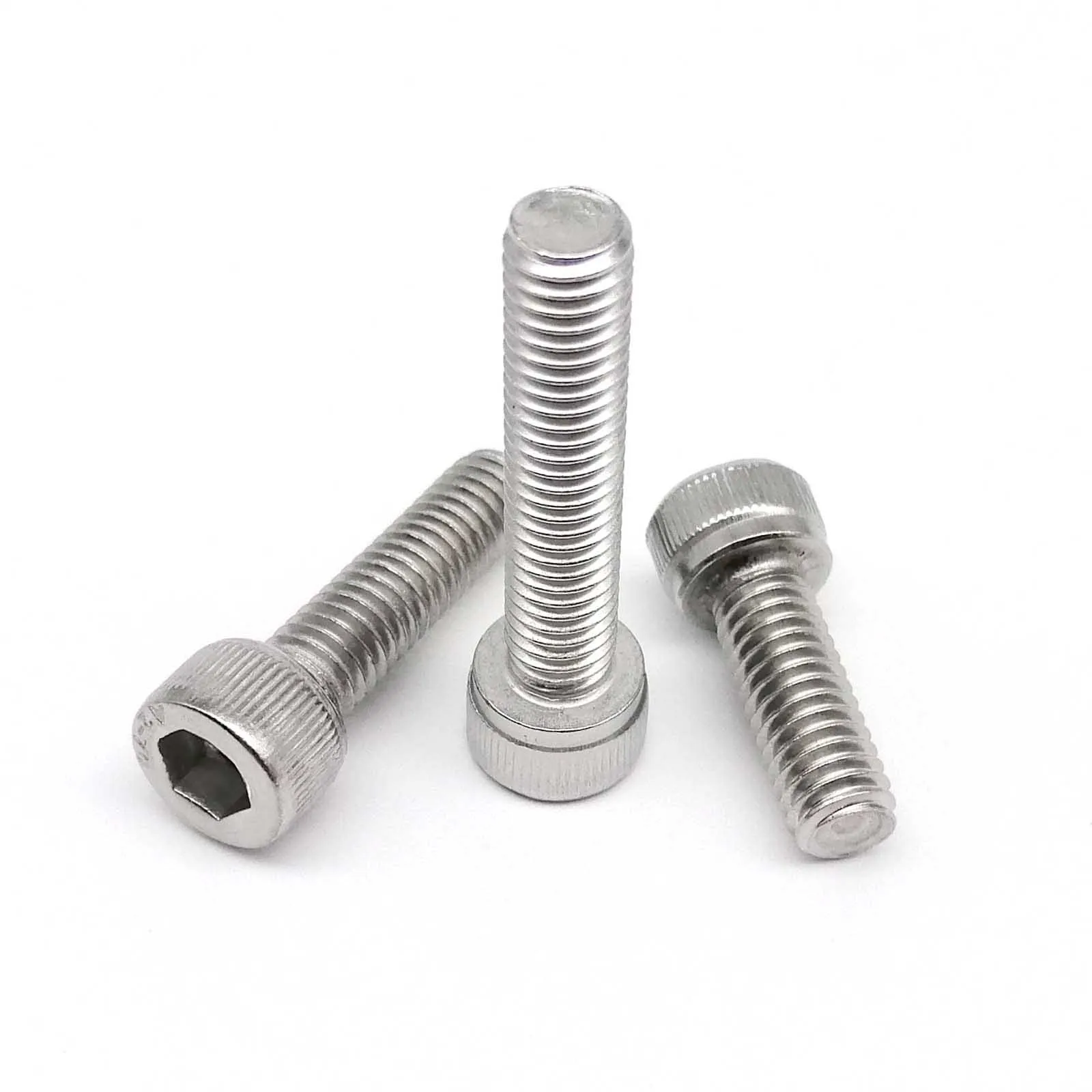 100/50/20/10pcs M2 M2.5 M3 M4 M5 M6 M8 Allen Hexagon Hex ซ็อกเก็ตหัวสกรู Bolt ความยาว 4-60 มม.DIN912 A2 304 สแตนเลส