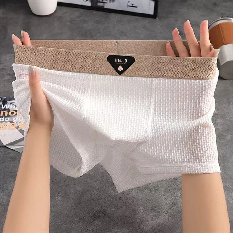 1 stücke männer Boxer Shorts Eis Seide Unterwäsche Plus Größe Unterhose Atmungs Sexy Dünne Höschen klimatisierten Dessous Großhandel