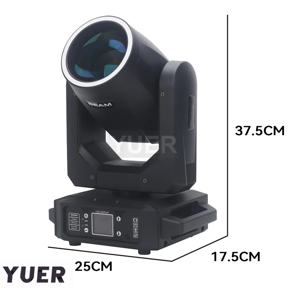200w led movendo a cabeça luz com feixe de anel + ponto + 18 prismas rotativos + arco-íris 12 gobo 8 efeito cor dj dmx luz palco barra discoteca
