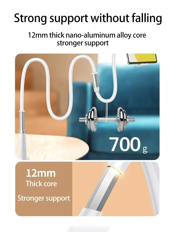 Supporto per telefono cellulare con clip a 360° Supporto portatile flessibile per letto pigro Staffa da tavolo Supporto da tavolo Base per iPhone Samsung Xiaomi
