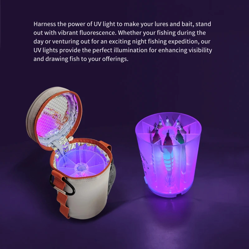 ใหม่ UV Squid Jig เติมแสง LED Accumulator สําหรับปลาหมึกล่ออุปกรณ์ตกปลาทะเลปลาหมึก Light Charger อุปกรณ์ตกปลา