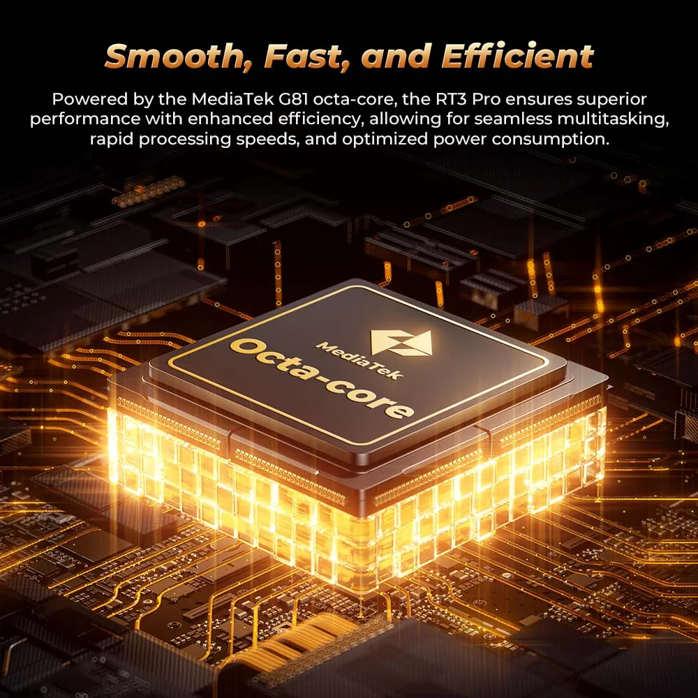 Oukitel RT3 PRO 5150mAh Battery 8"HD Display 13.9mm Ultra-Slim Profile IP68 &IP69K & MIL-STD-810H