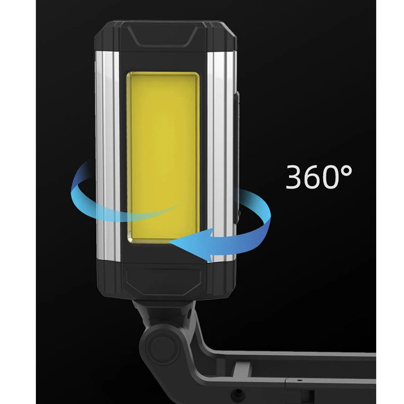 Luz de trabajo magnética COB portátil, linterna LED recargable, superbrillante, para acampar, impermeable, lámpara de reparación de automóviles con soportes