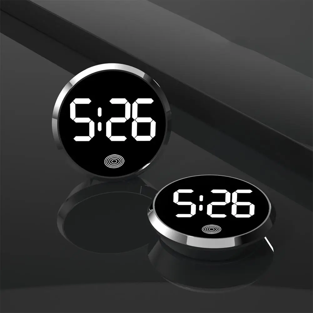 Nuevo reloj LED para coche, reloj de cuarzo Digital tipo táctil, Mini relojes digitales luminosos, reloj electrónico de aleación, accesorios internos para coche