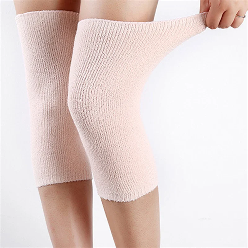 1 par inverno quente joelheiras carvão de bambu equipamentos de proteção mulheres velhos joelheira suporte inverno correndo protetor de joelho