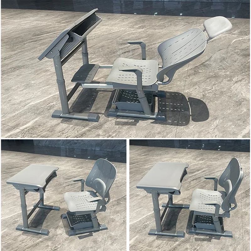 Student Lunch Break Table And Chair, School Desk And Chair Set, Foldable And Adjustable Multifunctional Children's Study Desk