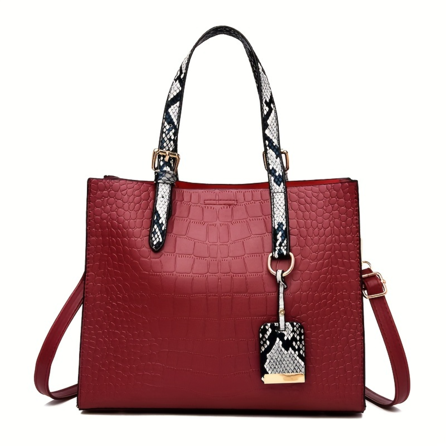 กระเป๋าสะพายหนังขนาดใหญ่หรูหรากระเป๋าถือ Satchel Tote สําหรับผู้หญิง