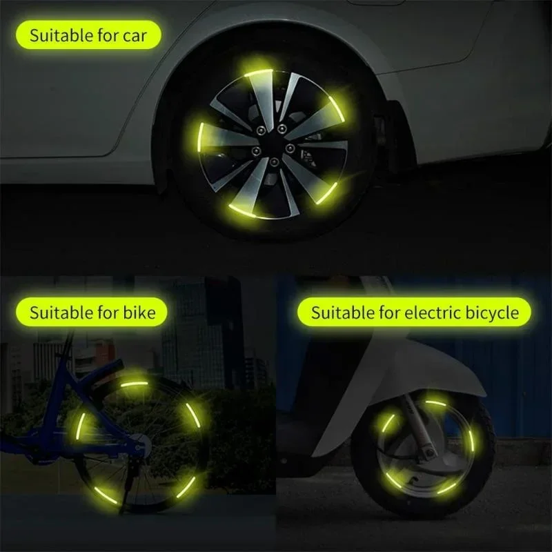20 Teile/satz Bunte Auto Motorrad Radnabe Reflektierende Streifen Aufkleber Auto Styling Aufkleber Aufkleber Auto Moto Decor Aufkleber
