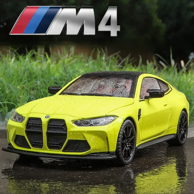 Aleación escala 1:24 BMW M4 coche deportivo modelo simulación Diecast vehículo de juguete colección decoración del hogar niños niño regalo de cumpleaños coche de juguete