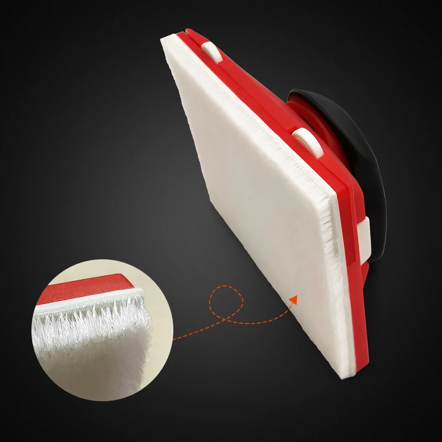 0818 Pincel para aparar bordas - Ferramenta de borracha macia vermelha e preta para aplicação suave e sem riscos de linhas de tinta e gesso, perfeita