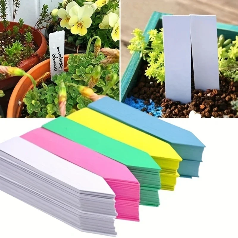 100pcs สวนป้ายพืชอุปกรณ์เสริมพืชดอกไม้หม้อพลาสติกแท็กเนอสเซอรี่เครื่องหมายป้ายถาด Mark DIY เครื่องมือ