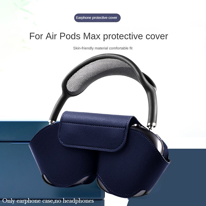 Für airpods max schutzhülle handheld blue tooth kopfhörer organizer leder kabellose kopfhörer hülle